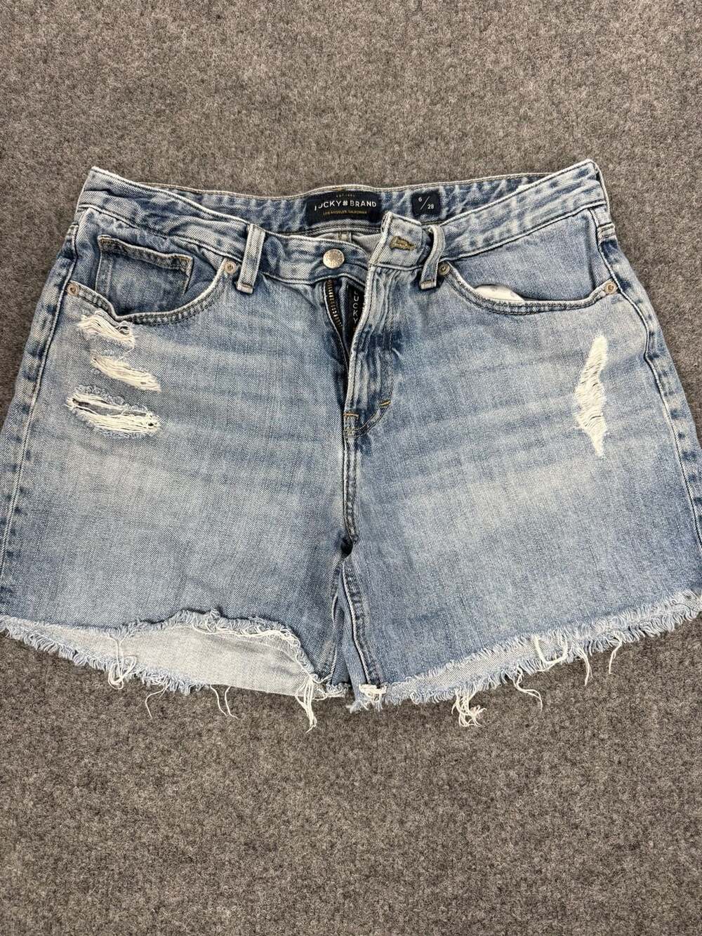Lucky Brand Women's Distressed Raw Hem Denim Shorts, Size 6/28